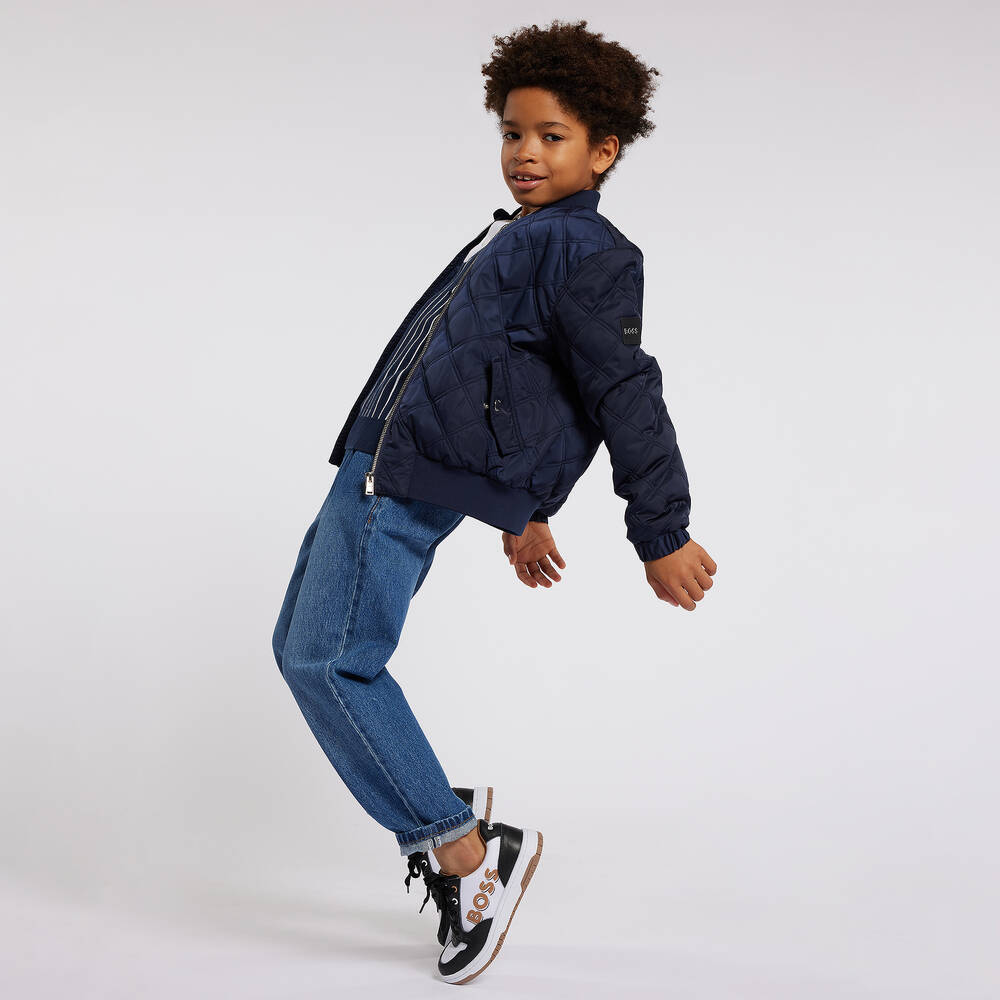 BOSS-Teen Boys Blue Regular Fit Denim Jeans | Childrensalon Outlet