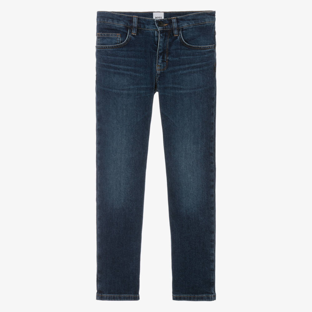 BOSS Teen Boys Blue Regular Fit Denim Jeans Childrensalon Outlet