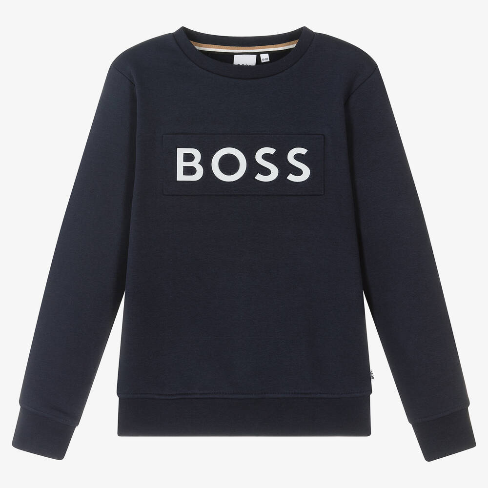 BOSS - Blaues Teen Sweatshirt (J) | Childrensalon