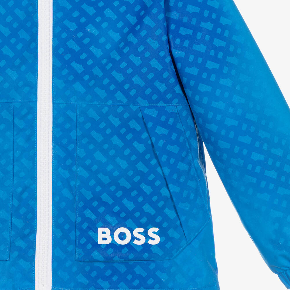 BOSS-Teen Boys Blue Water-Reactive Jacket | Childrensalon Outlet