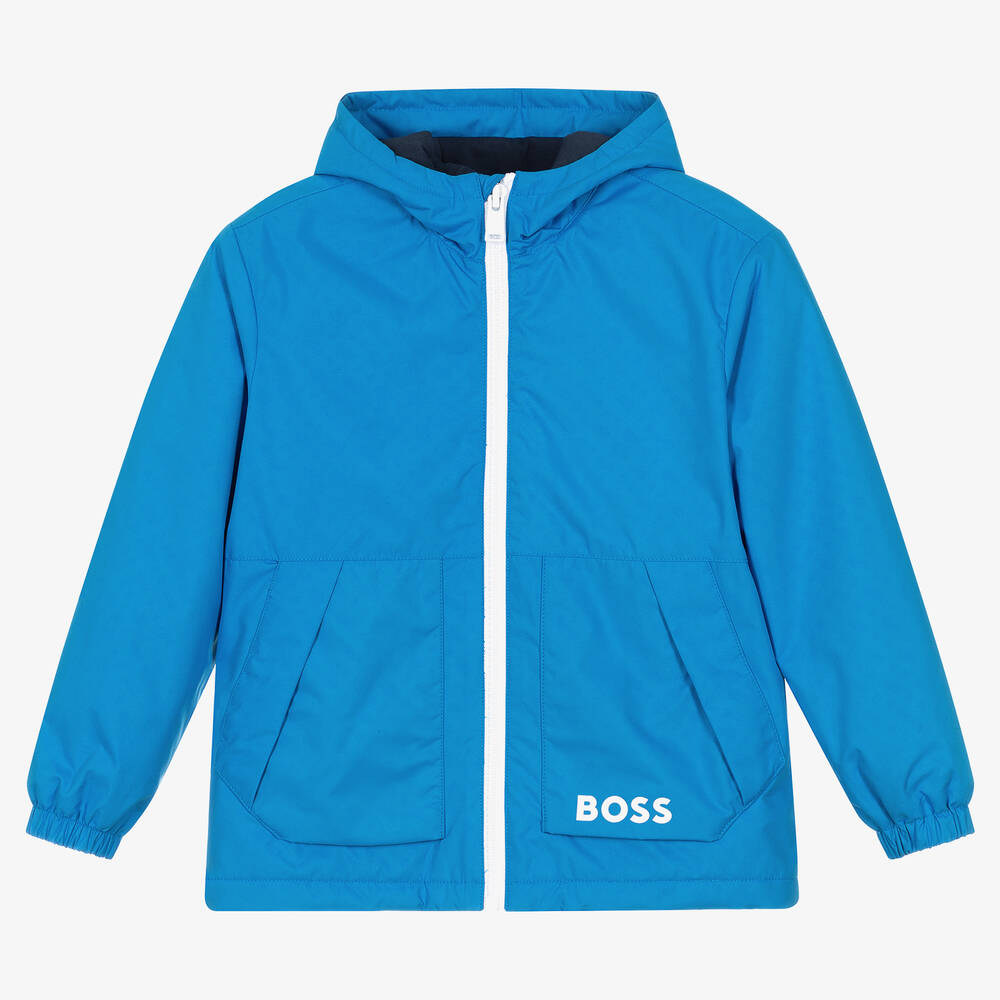 BOSS - Veste bleue réactive à l'eau ado garçon | Childrensalon