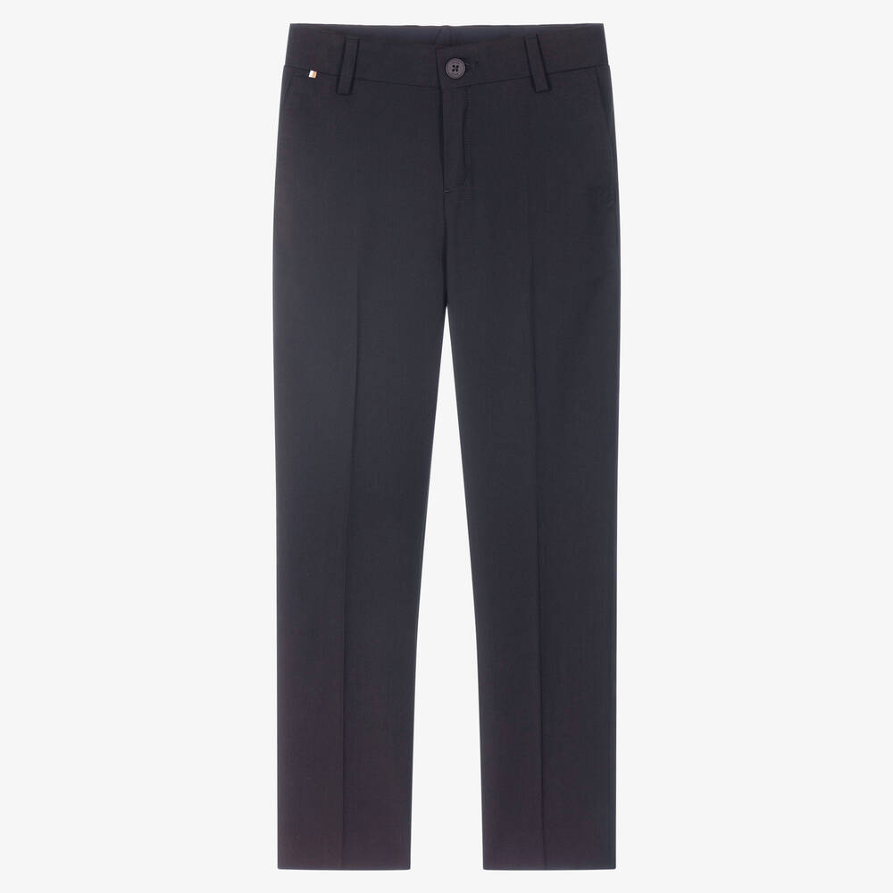 BOSS - Pantalon bleu laine Ado garçon | Childrensalon