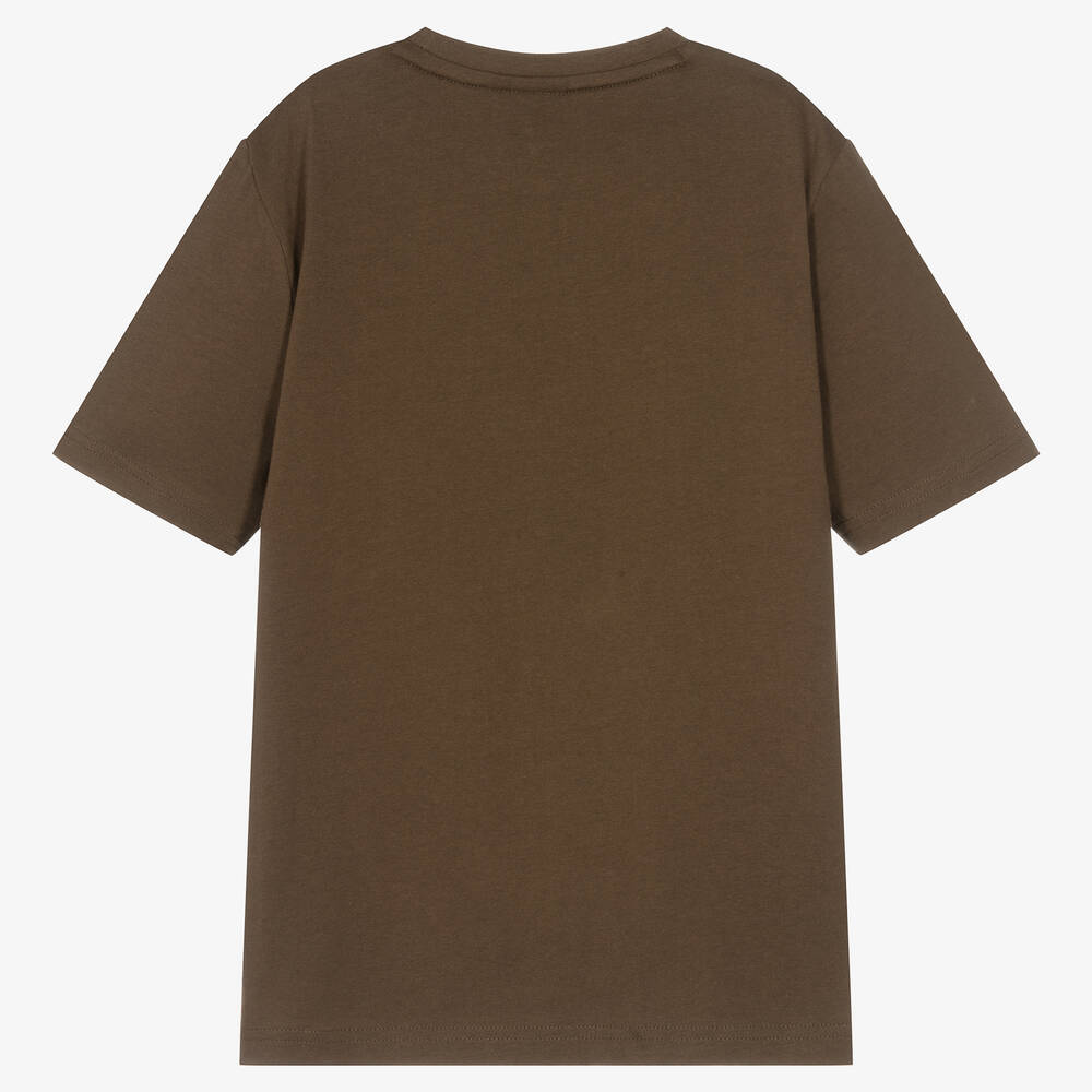 BOSS-تيشيرت تينز ولادي قطن جيرسي لون بني | Childrensalon Outlet