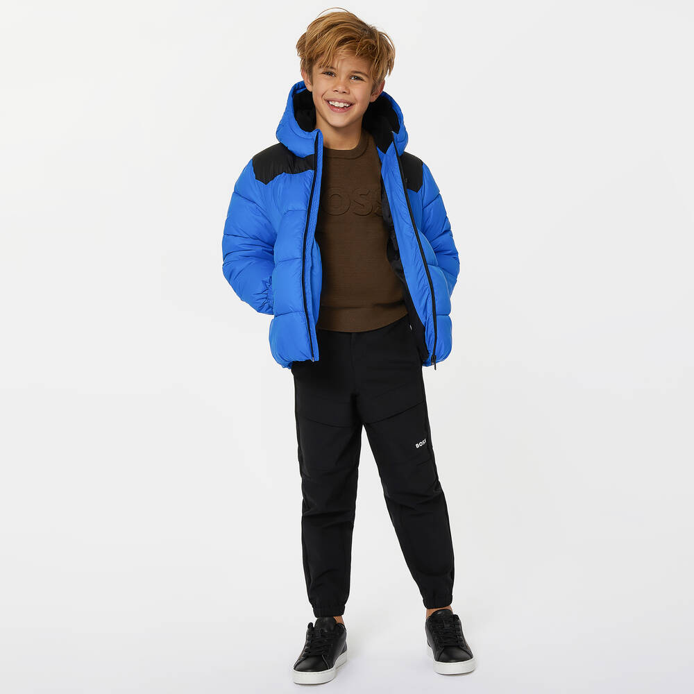 BOSS-Коричневый джемпер с тиснением для мальчиков-подростков | Childrensalon Outlet