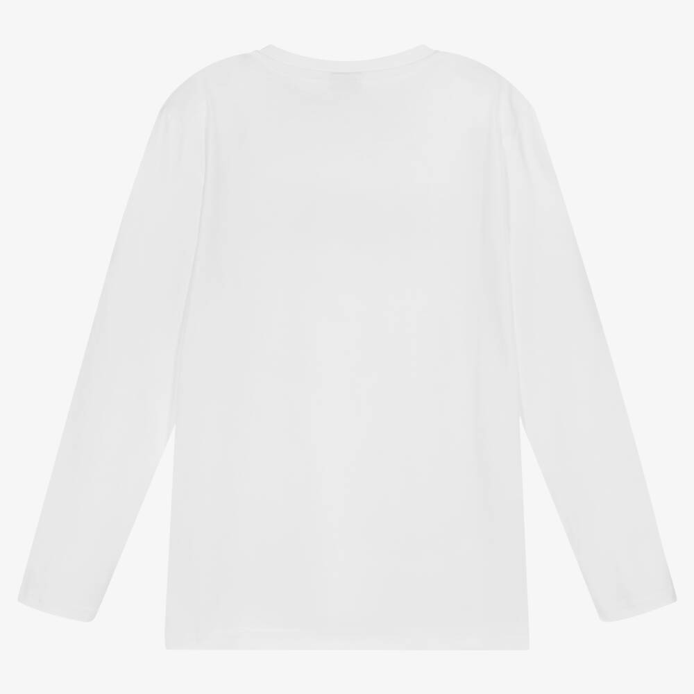 BOSS-Белый хлопковый топ для мальчиков-подростков | Childrensalon Outlet