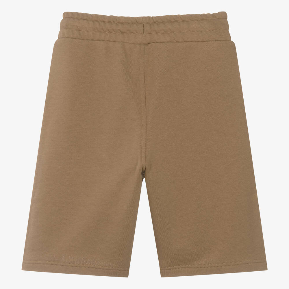 BOSS-شورت قطن جيرسي لون بيج داكن للمراهقين | Childrensalon Outlet