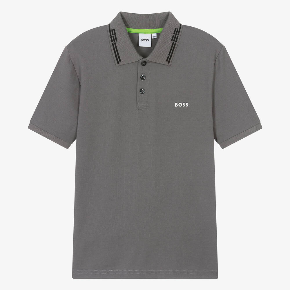 Teen Boys Dark Grey Polo Shirt