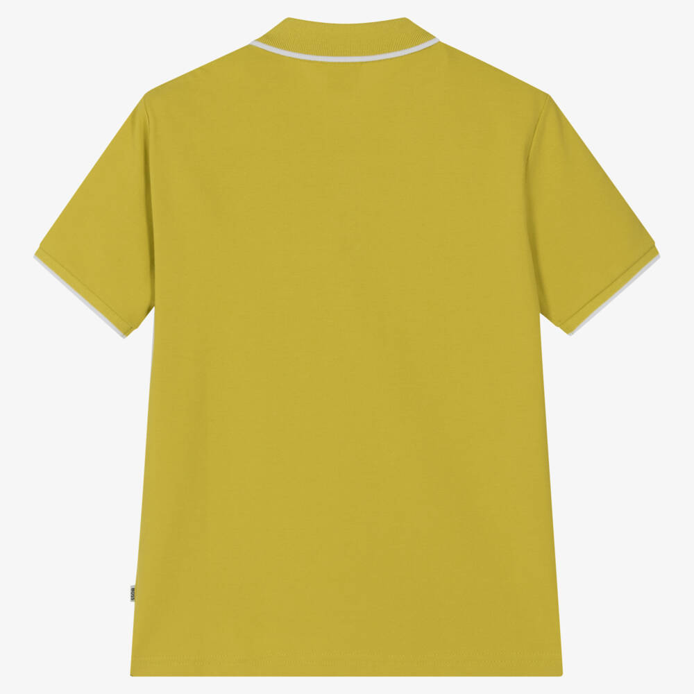 BOSS-Teen Boys Green Cotton Piqué Polo Shirt | Childrensalon Outlet