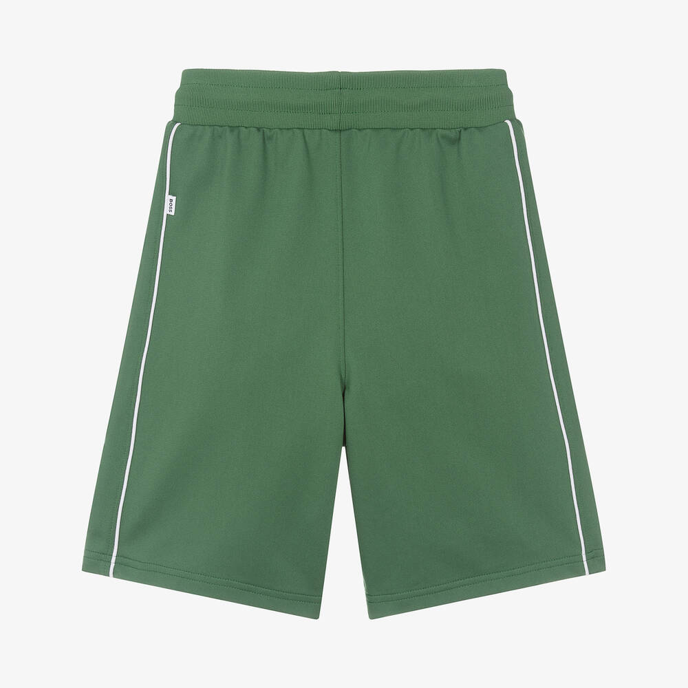 BOSS-Teen Boys Green Jersey Shorts | Childrensalon Outlet