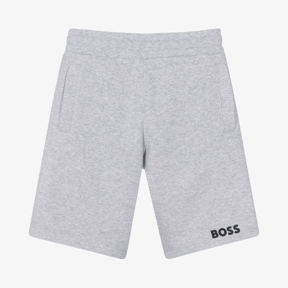 BOSS - Graue Teen Baumwollshorts | Childrensalon