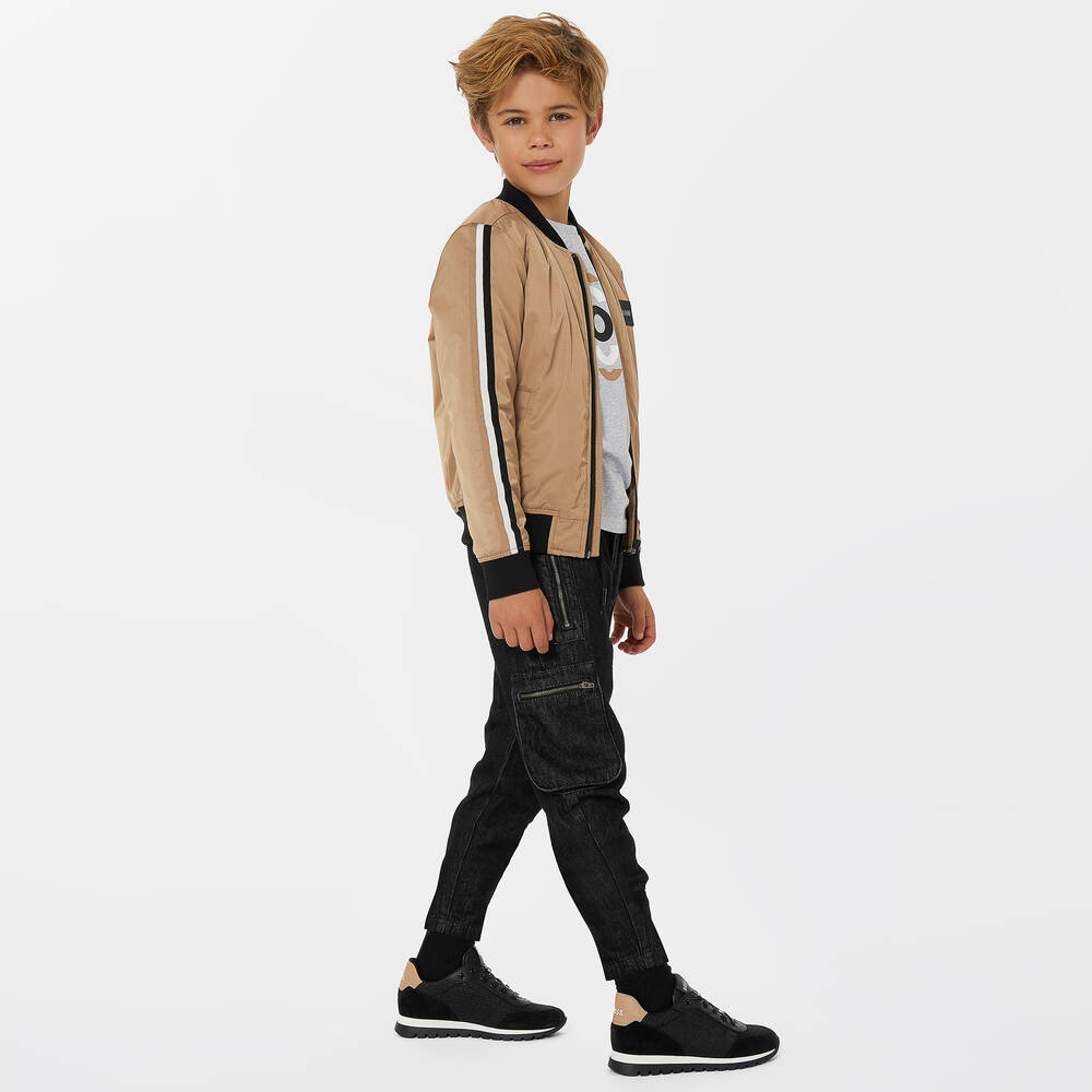 BOSS-Teen Boys Grey Cotton T-Shirt | Childrensalon Outlet