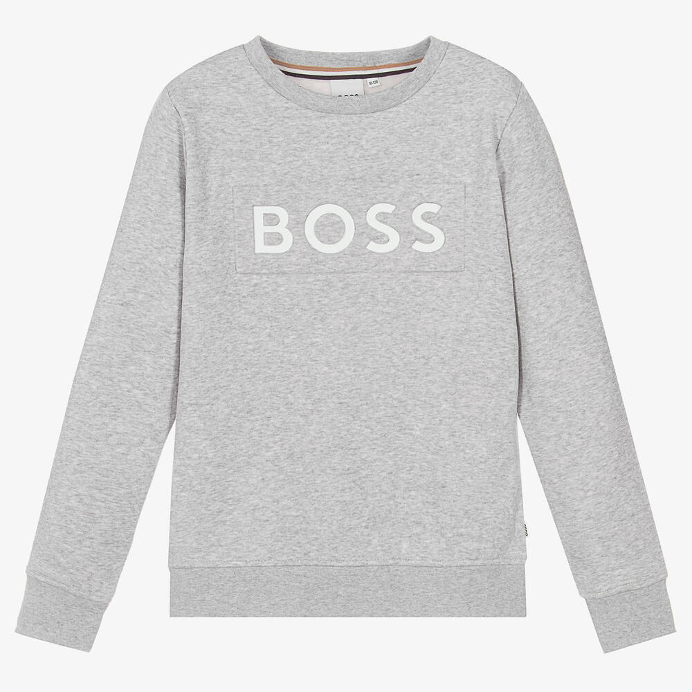 BOSS - Серый свитшот для мальчиков-подростков | Childrensalon