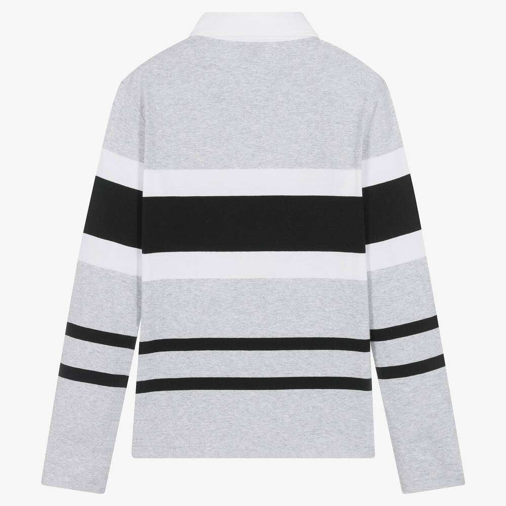 BOSS-Серый хлопковый топ в полоску | Childrensalon Outlet