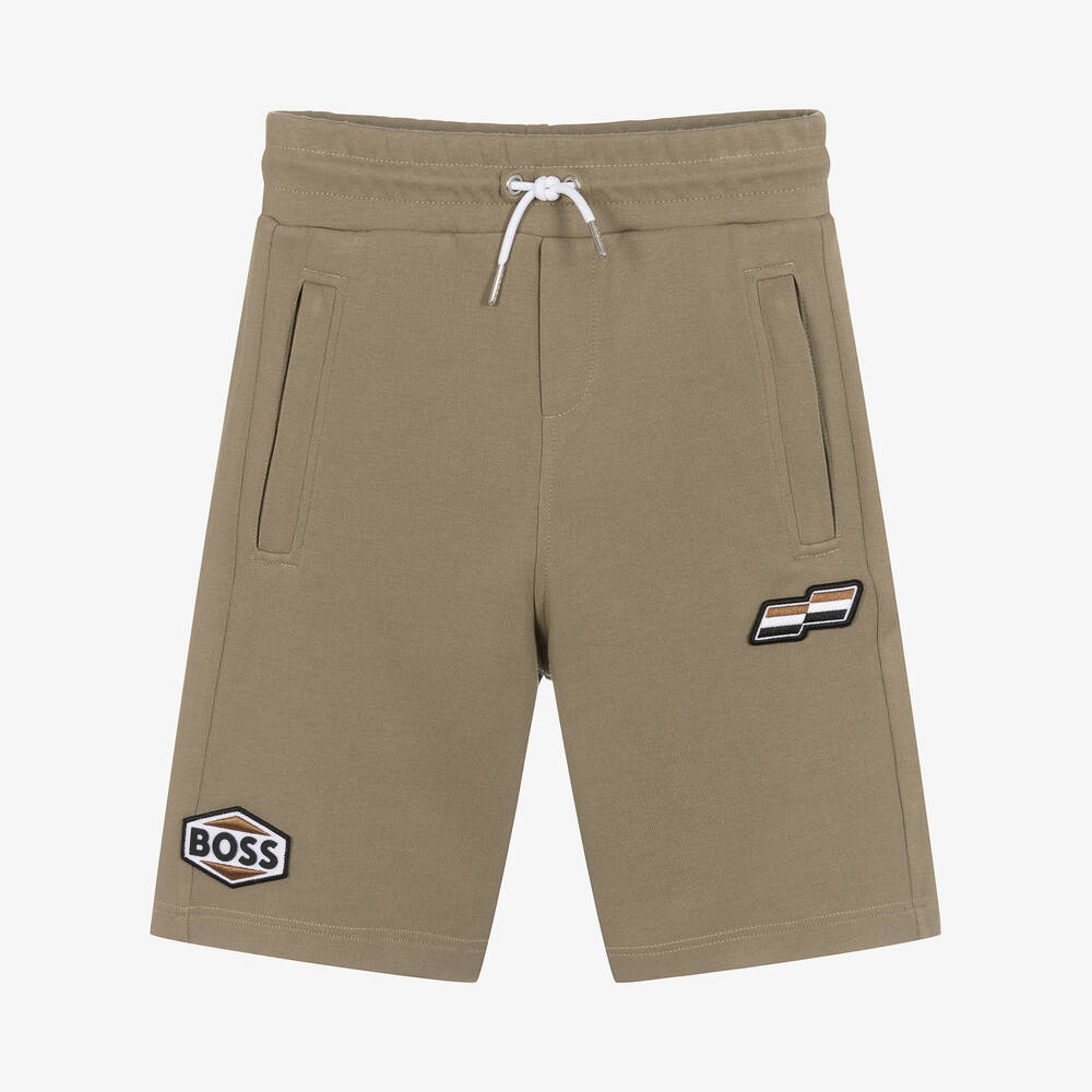 BOSS - Khakigrüne Teen Baumwollshorts | Childrensalon