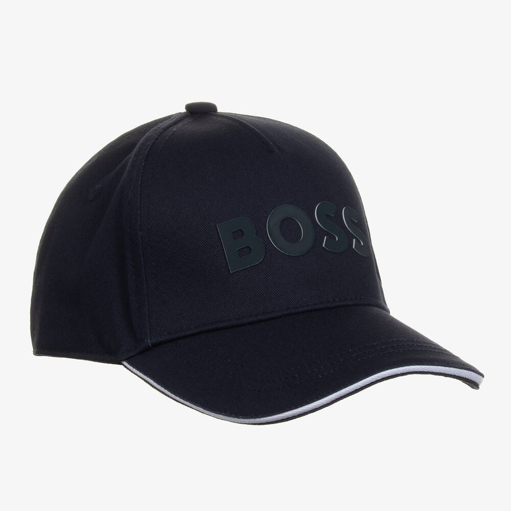BOSS - Teen Boys Navy Blue Cotton Cap | Childrensalon