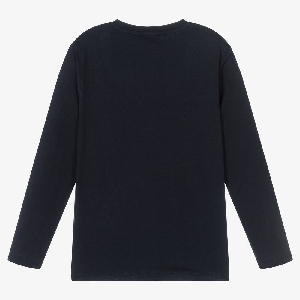 BOSS-Синий хлопковый топ для мальчиков-подростков | Childrensalon Outlet