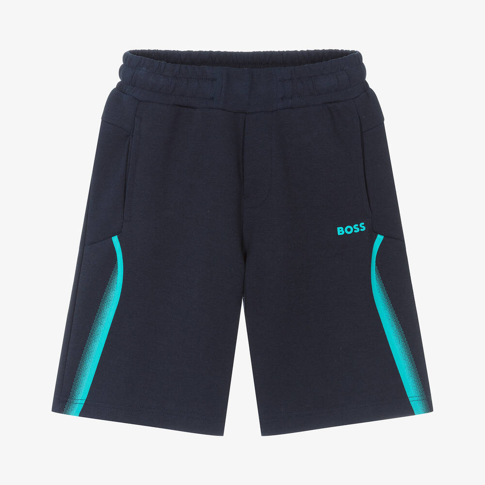 BOSS-Teen Boys Navy Blue Jersey Shorts | Childrensalon Outlet