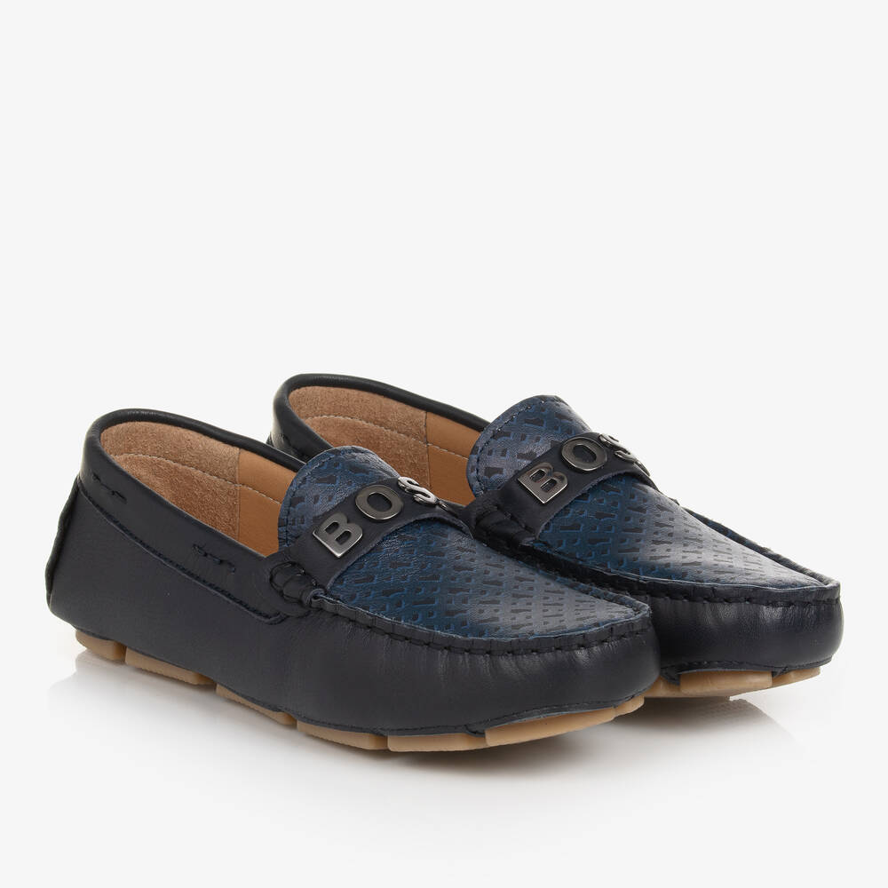 Boys navy blue loafers hotsell