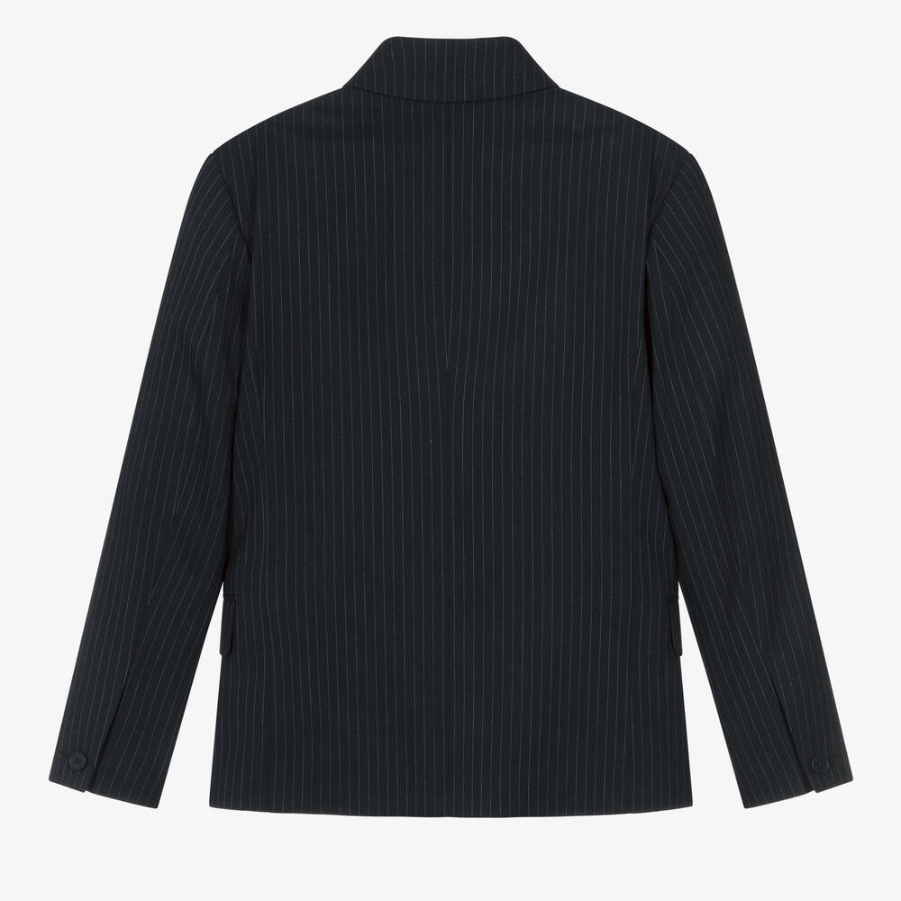 BOSS-Teen Boys Navy Blue Pinstripe Blazer | Childrensalon Outlet