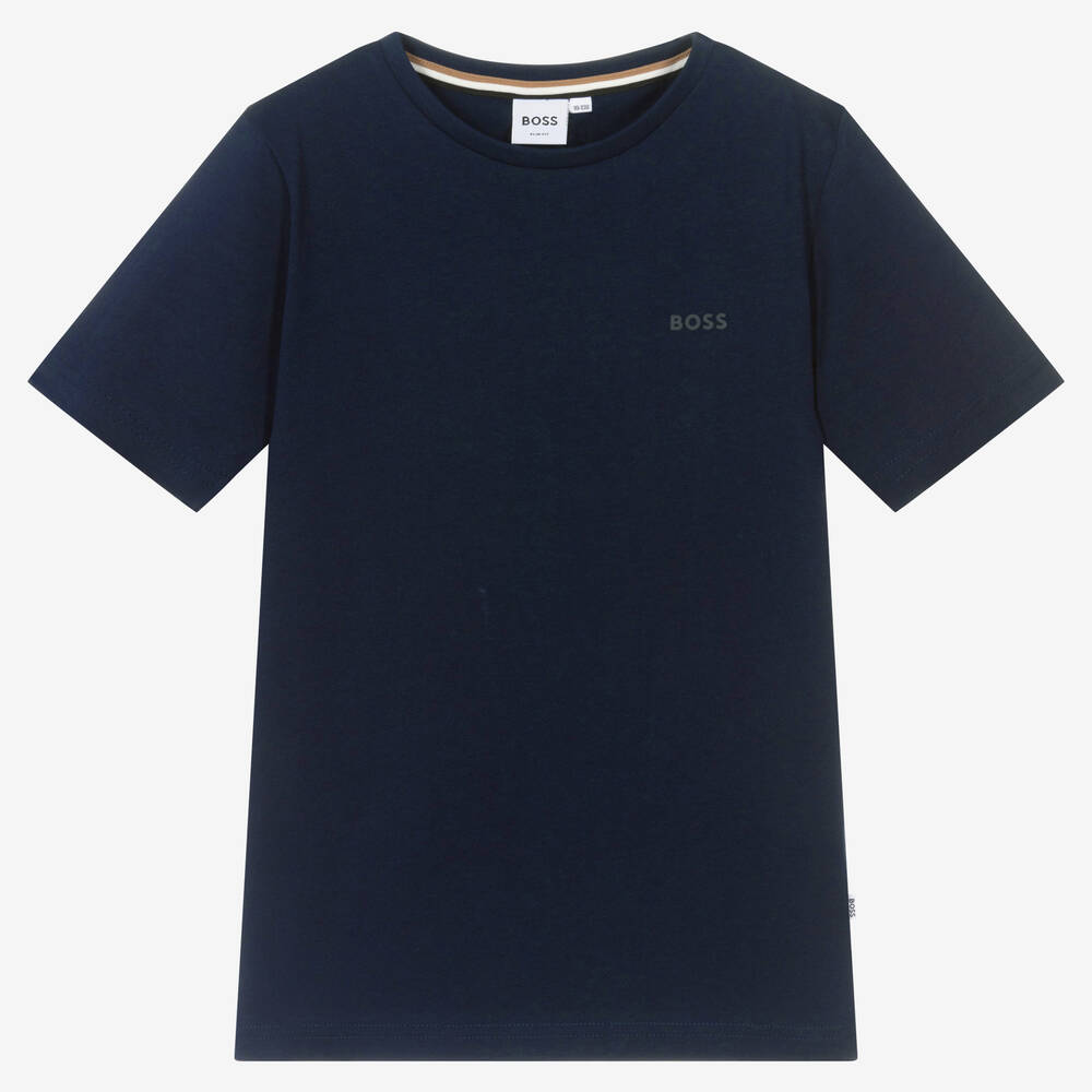 BOSS - Teen Boys Navy Blue T-Shirt | Childrensalon