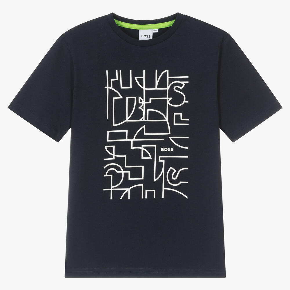 BOSS - Navyblaues Teen T-Shirt für Jungen | Childrensalon