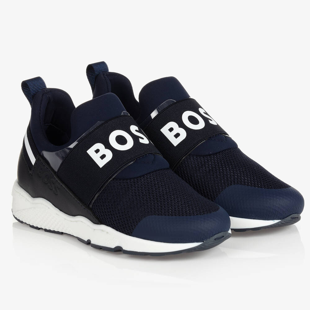 BOSS - Navyblaue Teen Sneakers (J) | Childrensalon