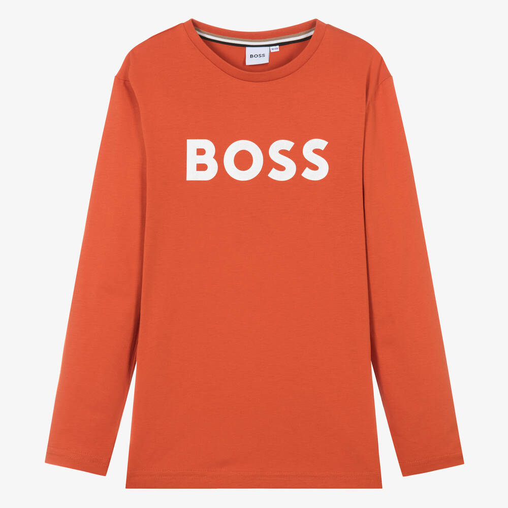 BOSS - Оранжевый топ для мальчиков | Childrensalon