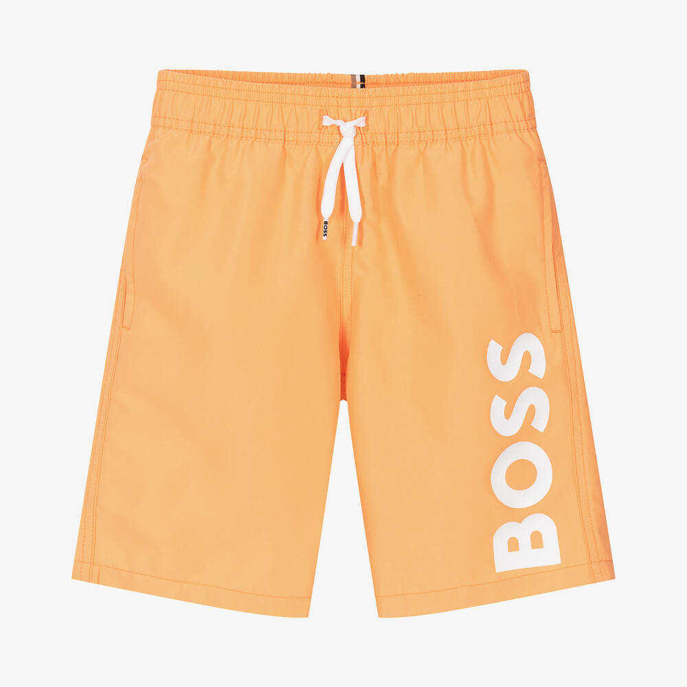 Orange boss shorts hot sale