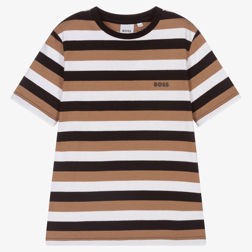 BOSS - Teen Boys Stripe Logo T-Shirt | Childrensalon