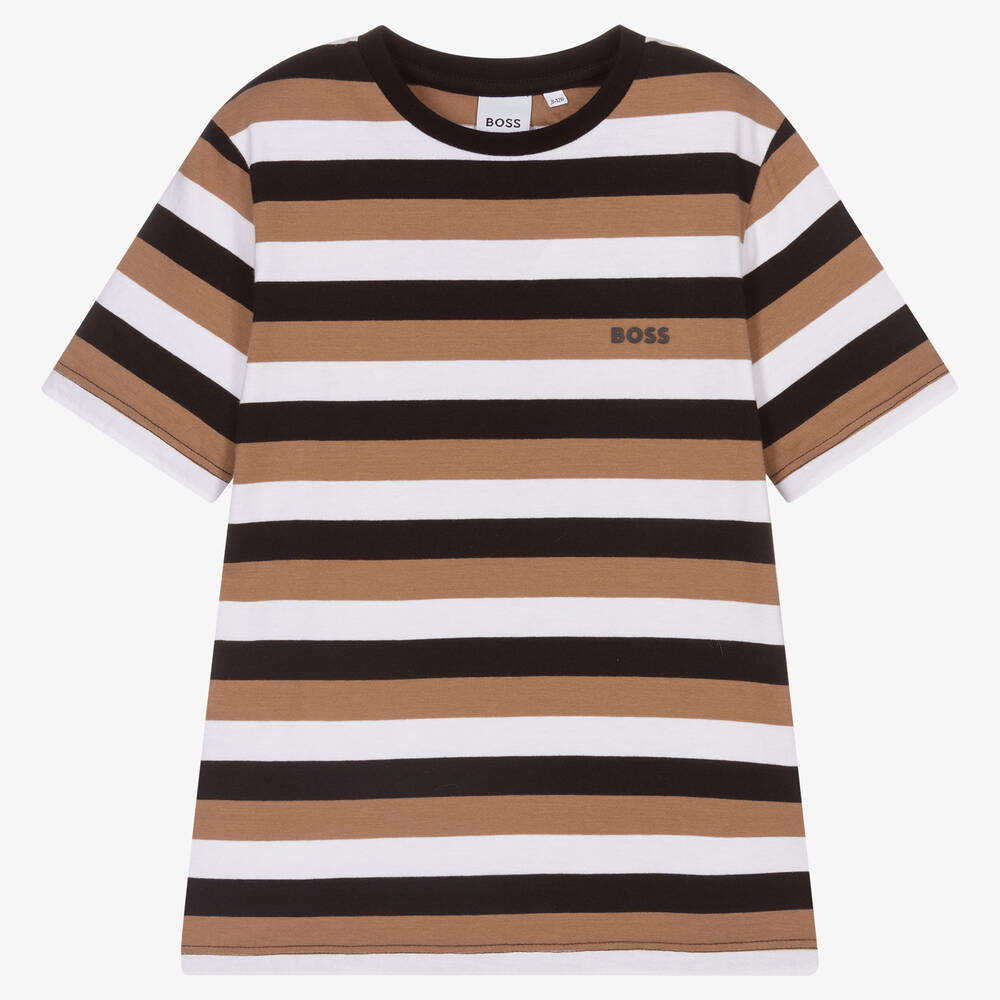BOSS-Teen Boys Stripe Logo T-Shirt | Childrensalon Outlet