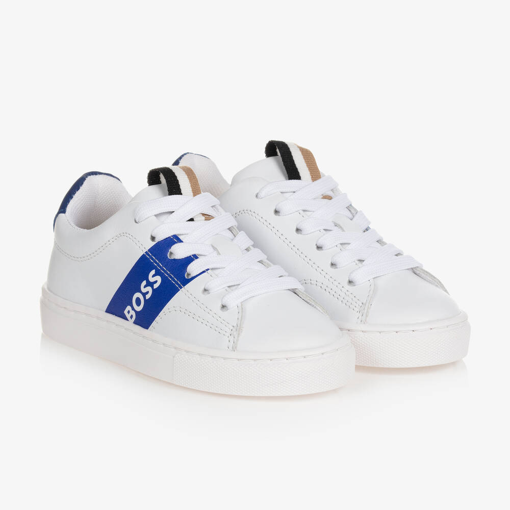 BOSS - Teen Sneakers in Weiß und Blau (J) | Childrensalon