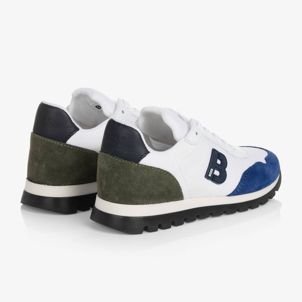 BOSS-Белые парусиновые кроссовки | Childrensalon Outlet