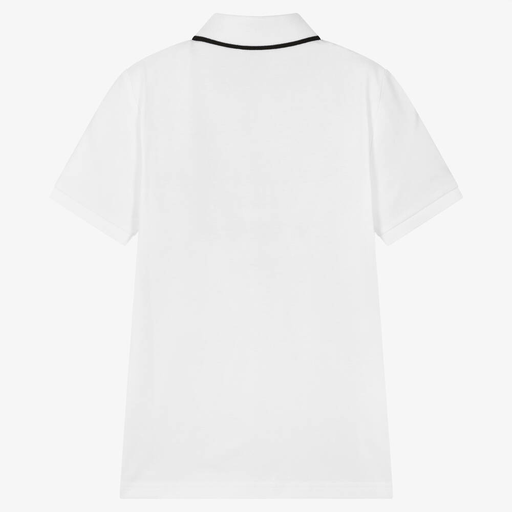 BOSS-Teen Boys White Cotton Logo Polo Shirt | Childrensalon Outlet