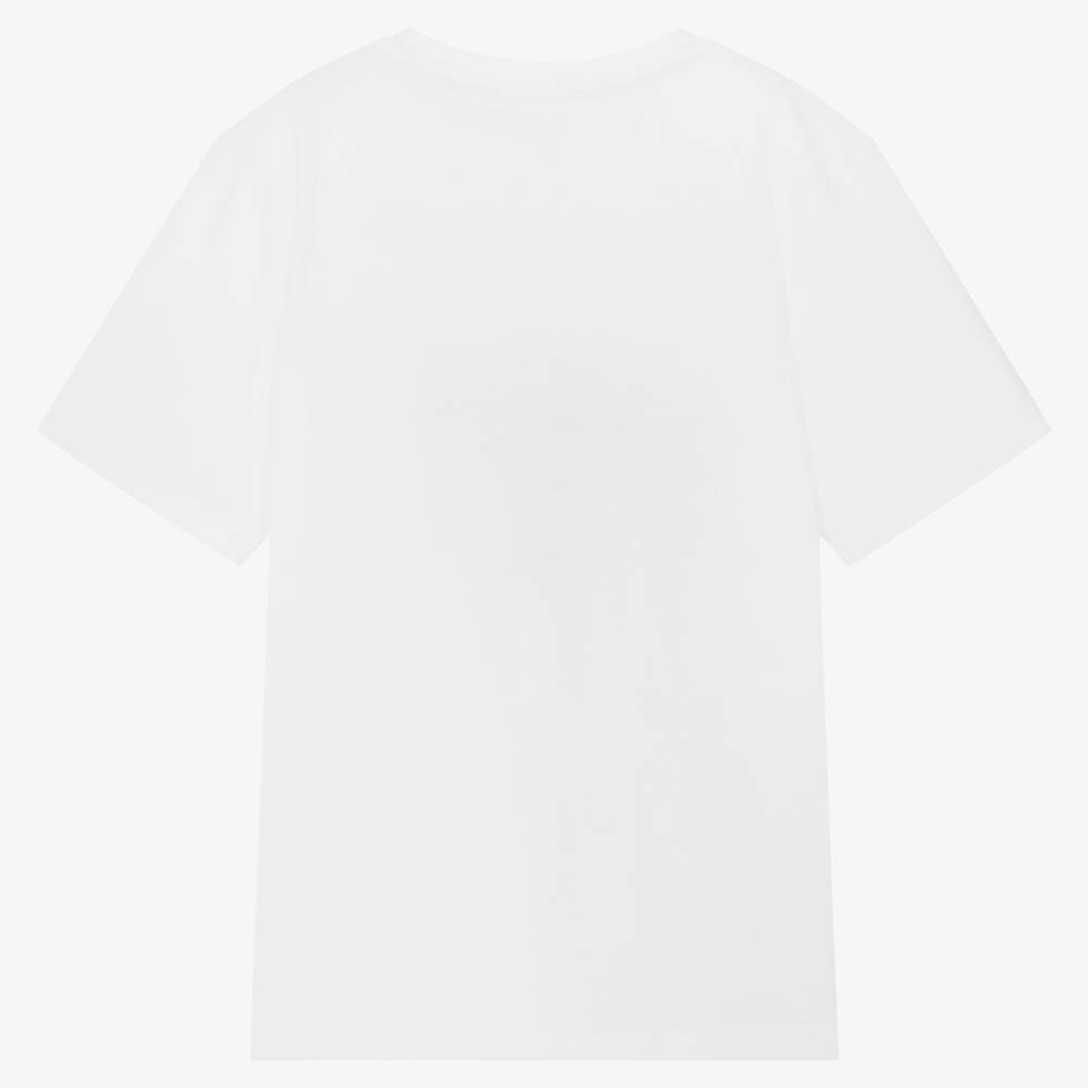 BOSS-تيشيرت تينز ولادي قطن لون أبيض | Childrensalon Outlet