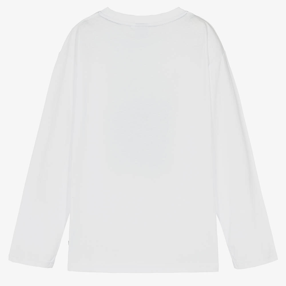 بوس-توب بطبعة مونوغرام قطن لون أبيض تينز ولادي | Childrensalon Outlet