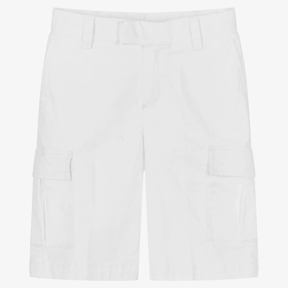 BOSS - Белые хлопковые шорты | Childrensalon