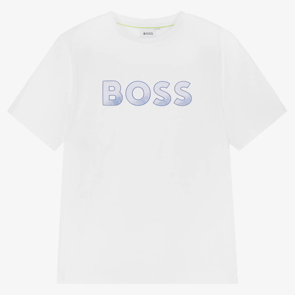 BOSS - Weißes Teen Baumwoll-T-Shirt (J) | Childrensalon