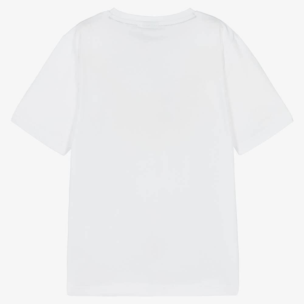 BOSS-Белая хлопковая футболка для мальчиков-подростков | Childrensalon Outlet