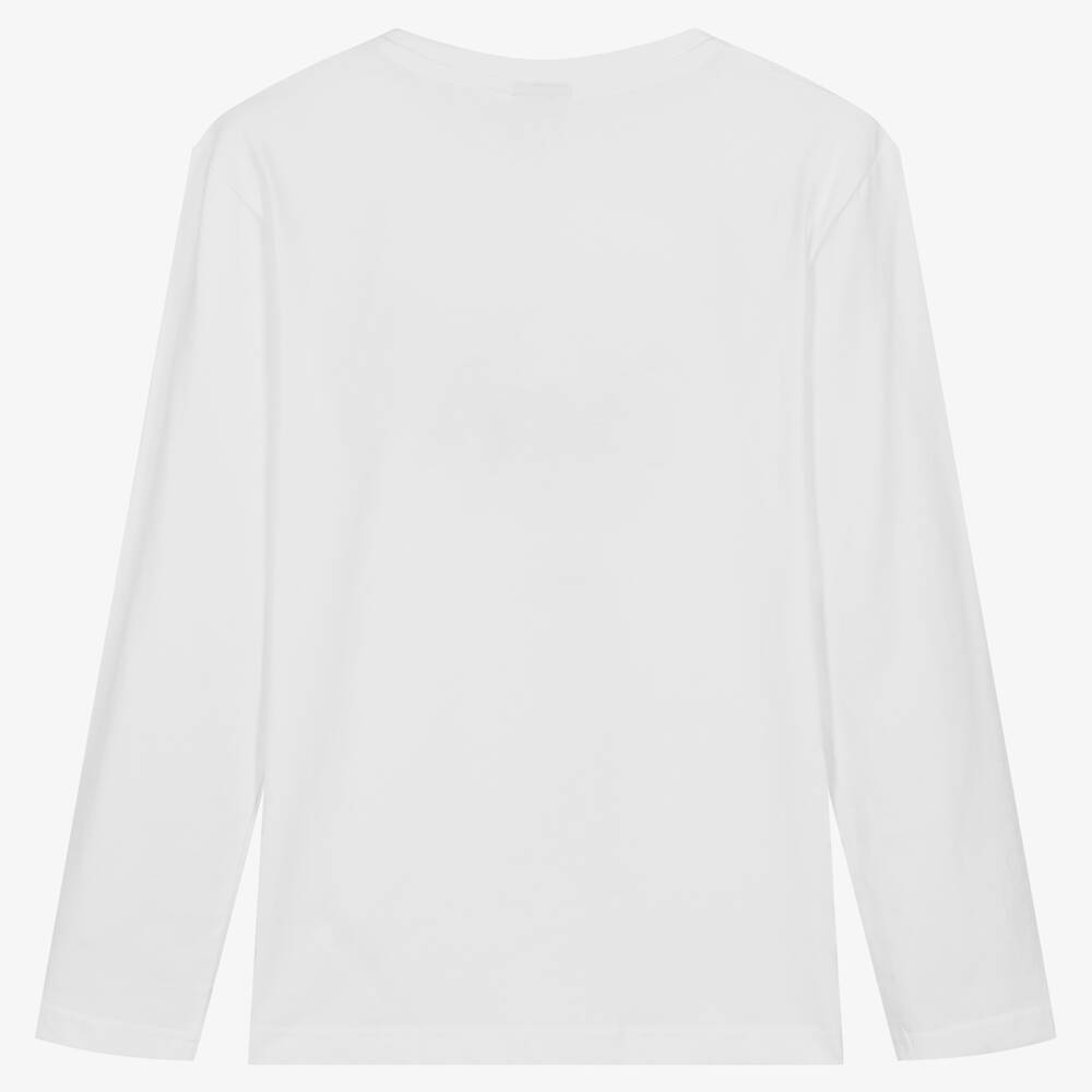 BOSS-Белый хлопковый топ для мальчиков | Childrensalon Outlet