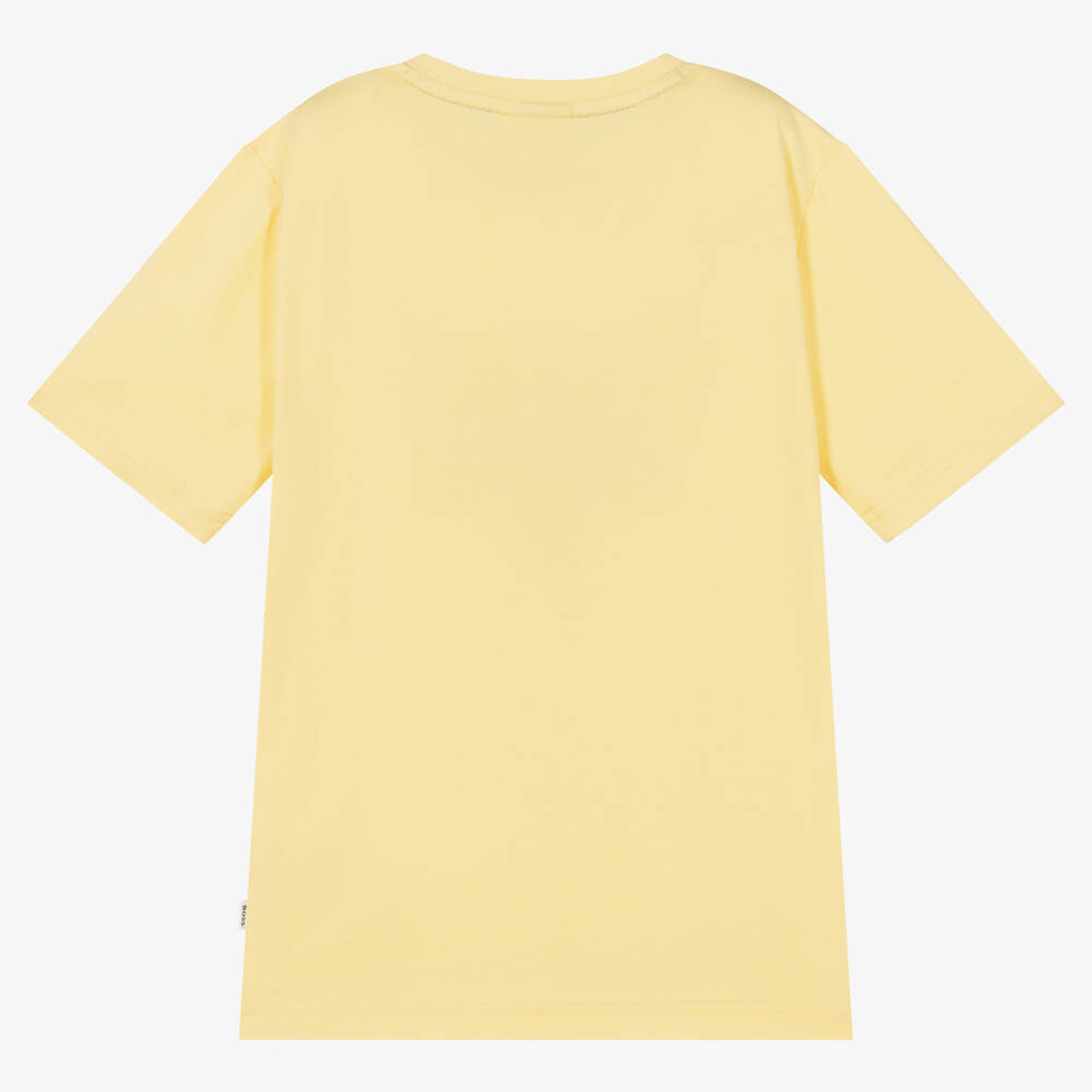 BOSS-Желтая хлопковая футболка | Childrensalon Outlet