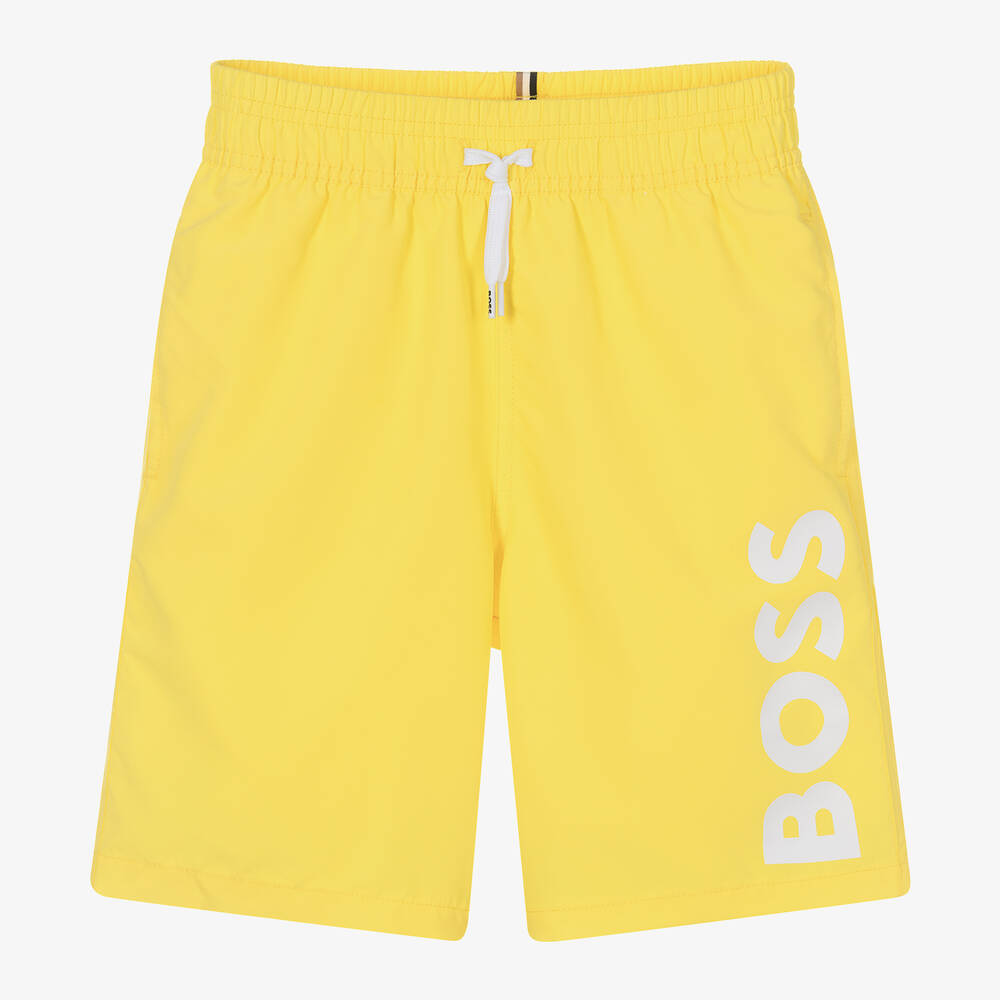 BOSS-Teen Boys Yellow Swim Shorts | Childrensalon Outlet
