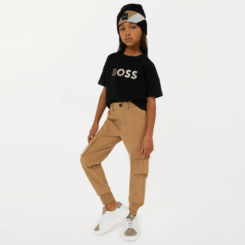 BOSS - Teen Girls Beige Milano Cargo Trousers