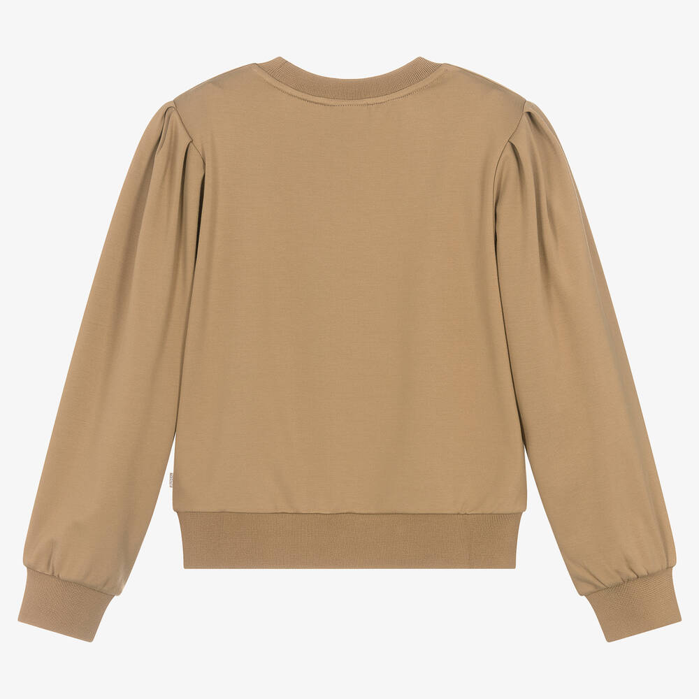 BOSS-Teen Girls Beige Milano Jersey Sweatshirt | Childrensalon Outlet