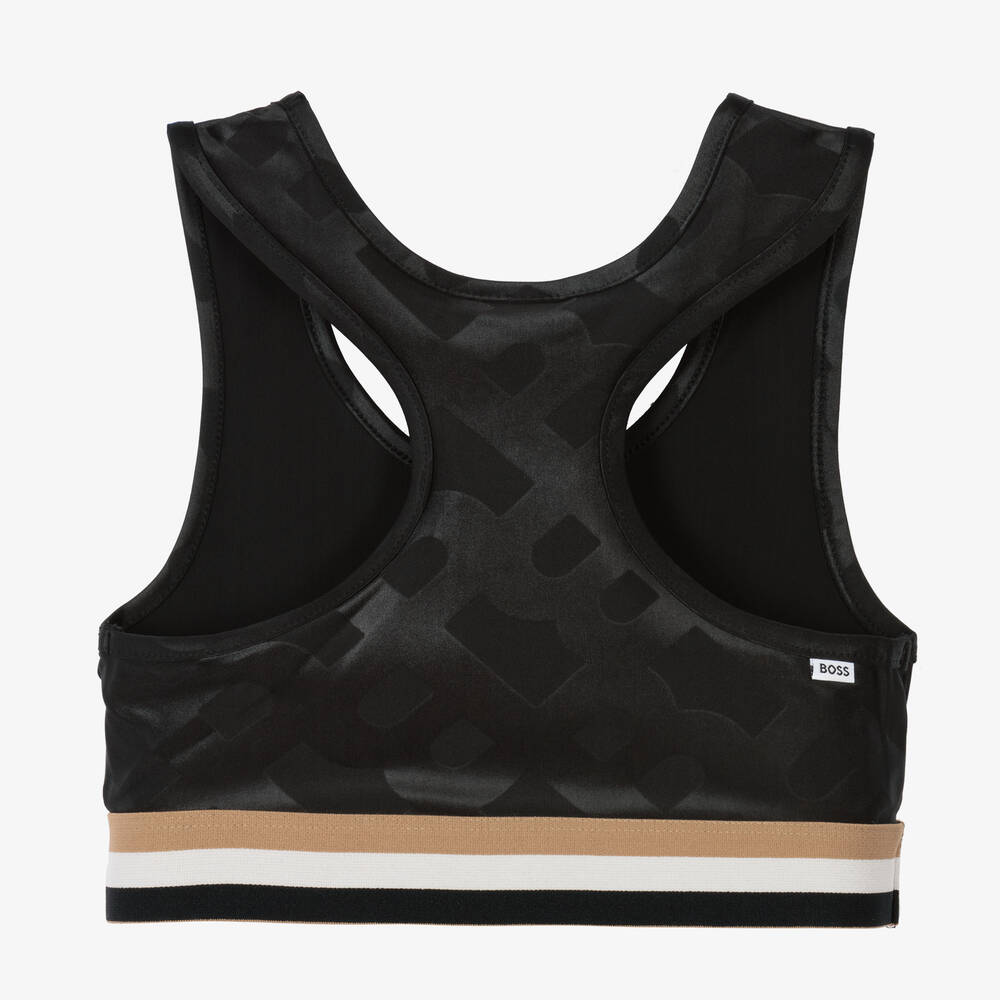BOSS-Черный спортивный топ для девочек-подростков | Childrensalon Outlet