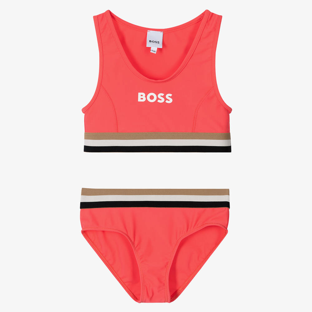 BOSS - Teen Girls Pink Logo Bikini | Childrensalon