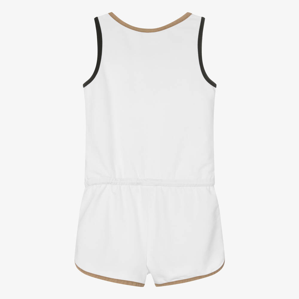 BOSS-Teen Girls White Cotton Playsuit | Childrensalon Outlet