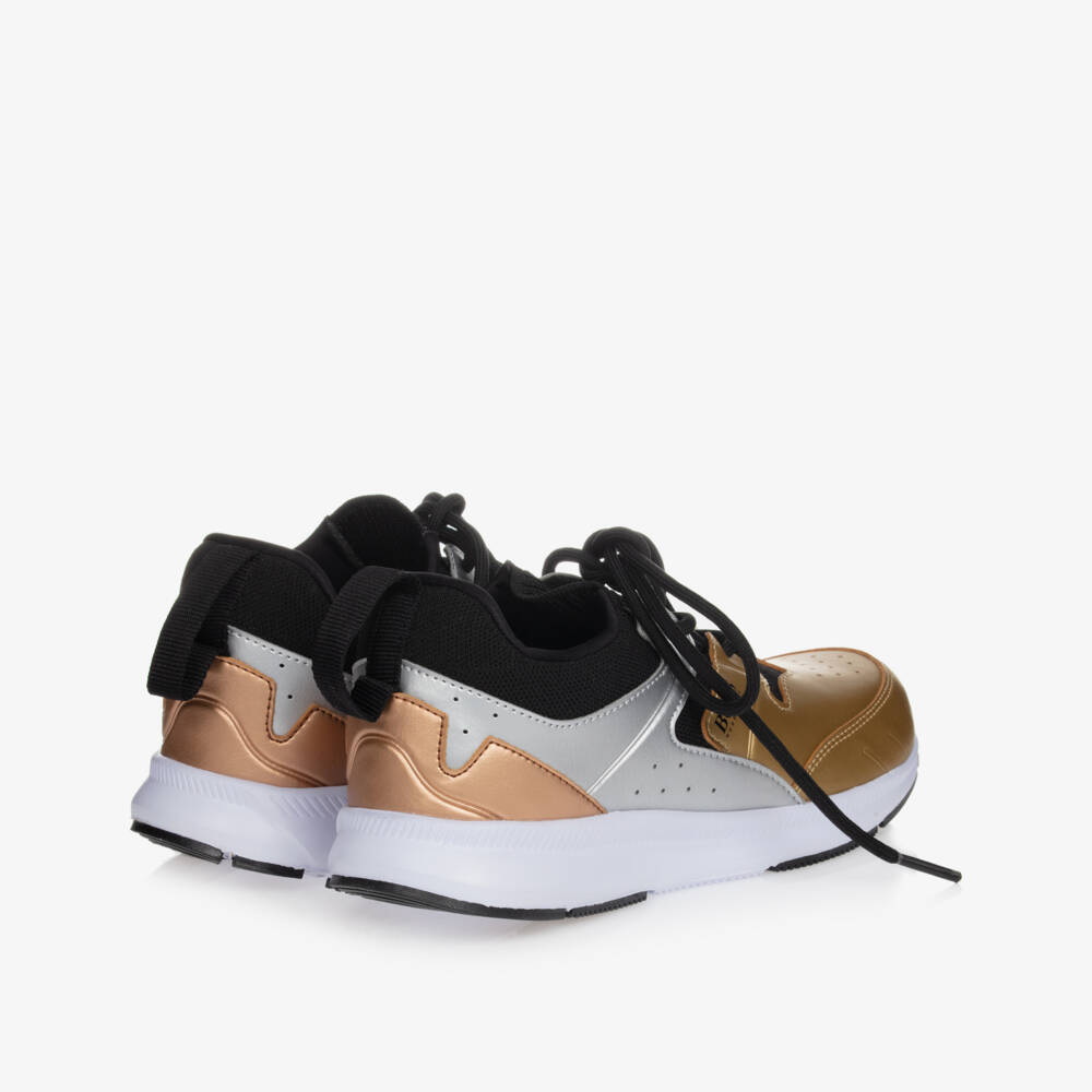 BOSS-Teen Gold Logo Trainers | Childrensalon Outlet