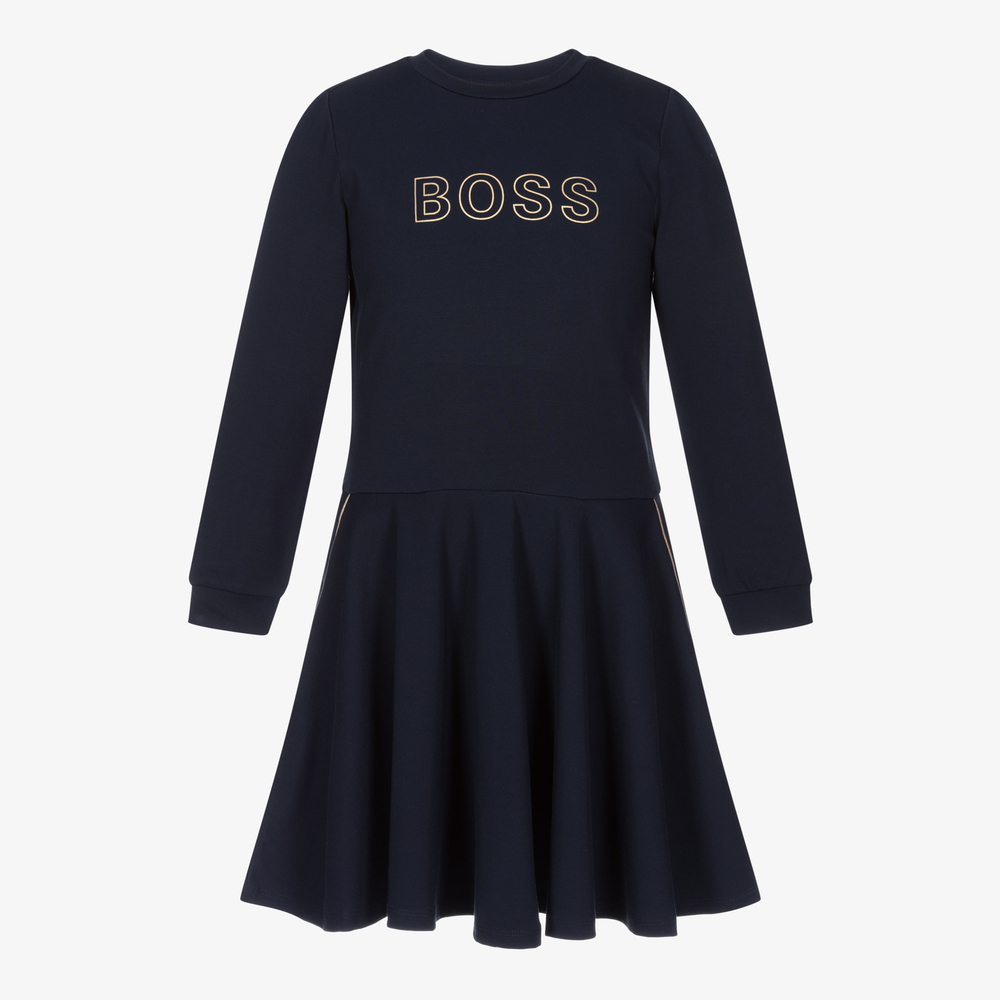 BOSS - Teen Navy Blue Logo Dress | Childrensalon