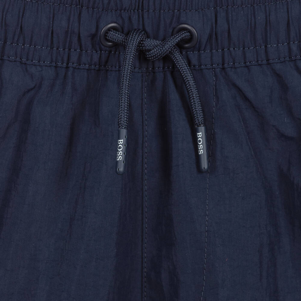 BOSS-Teen Navy Blue Logo Shorts | Childrensalon Outlet