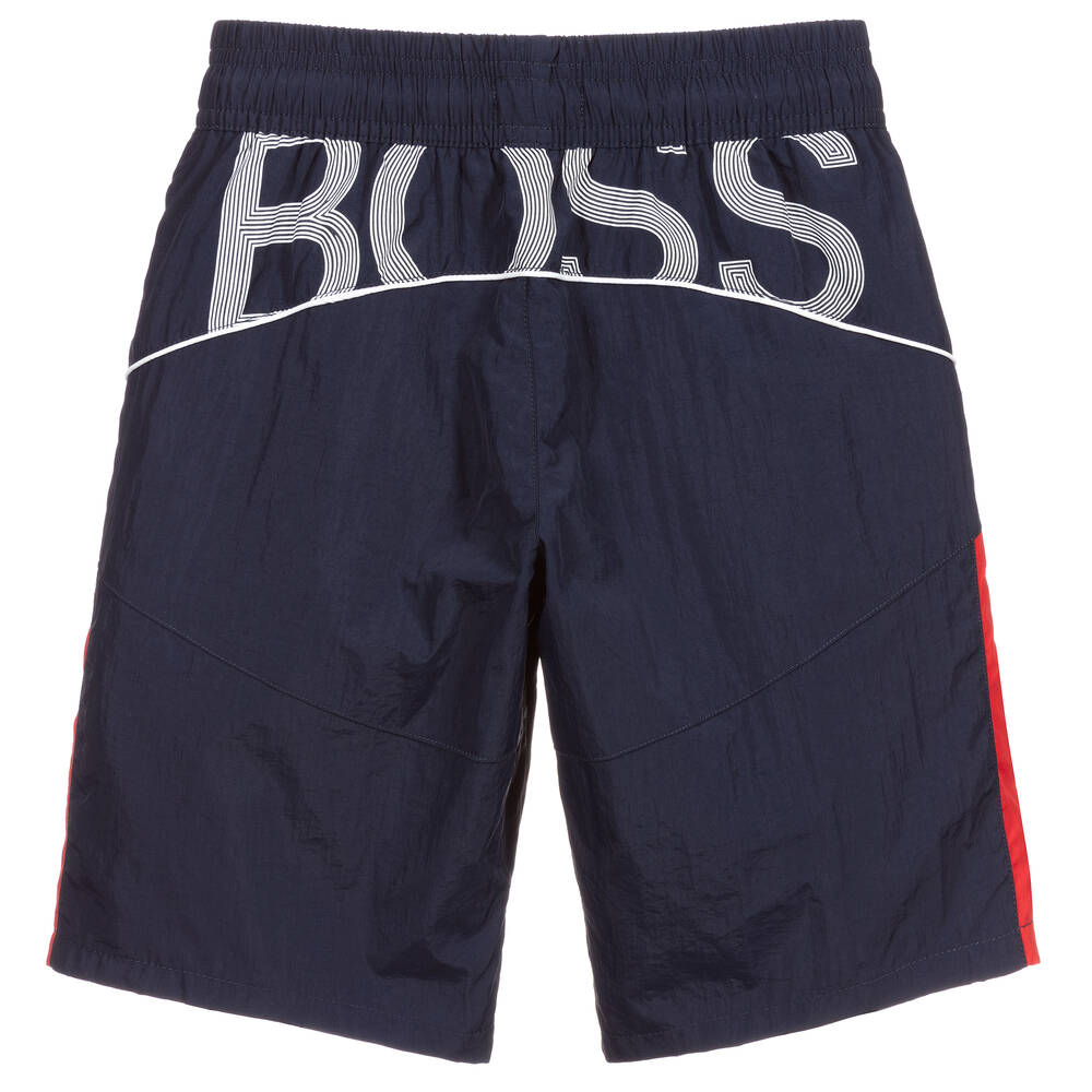BOSS-Teen Navy Blue Logo Shorts | Childrensalon Outlet